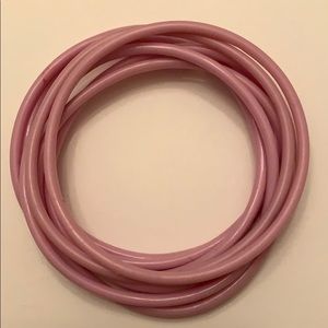 Set of 8 vintage Y2K plastic bracelets pink jelly